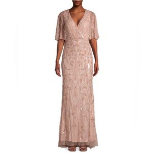 Beaded Cape Gown- Blush Size 4